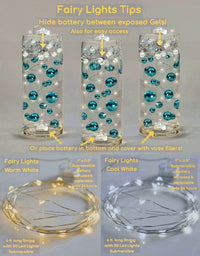 50 Floating Gold Stars- Sparkling- Large Sizes- Fills 1 Gallon of the Transparent Floating Gels for Your Vases- With Pre-Measured Prep Bags- Option of 3 Submersible Fairy Lights Strings