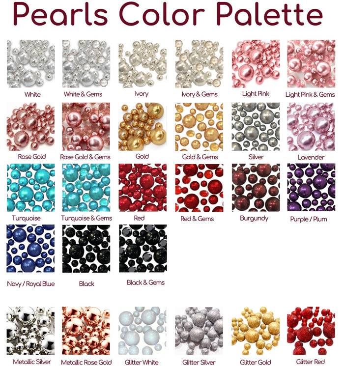 Custom Color Sample Packs With Options: Pearls, Gems and Transparent Water Gels Kits for the Floating Look-Vase Decorations