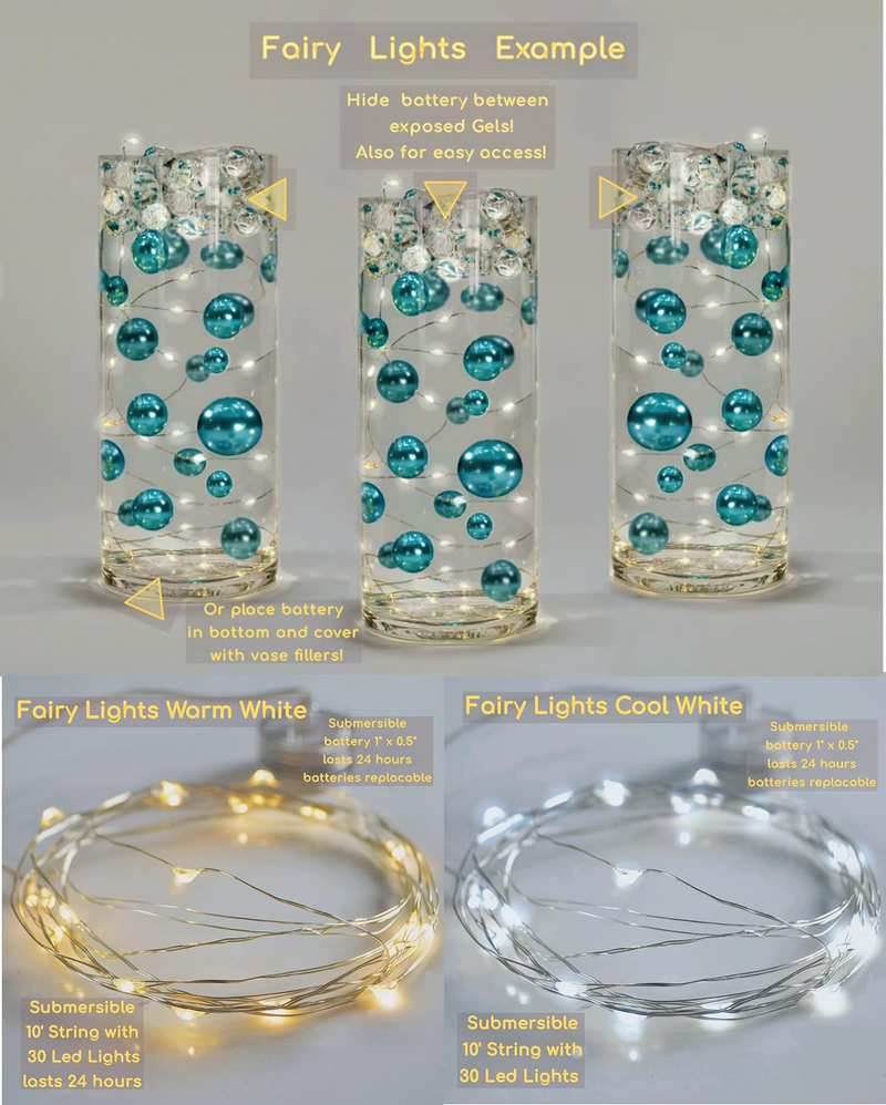 Perles "flottantes" en or rose clair - Décorations de vase sans trou Jumbo/Tailles assorties