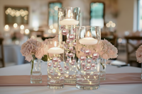 120 "Floating" Blush Pink & White Pearls mit funkelnden Edelsteinakzenten - No Hole Jumbo & Assorted Sizes Vase Decorations and Table Scatters