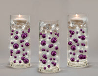 Perles violettes « flottantes » - Décorations de vase sans trou Jumbo/Tailles assorties