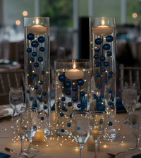 Perlas "flotantes" azul marino (azul real) - Decoraciones de jarrón sin agujeros Jumbo/varios tamaños