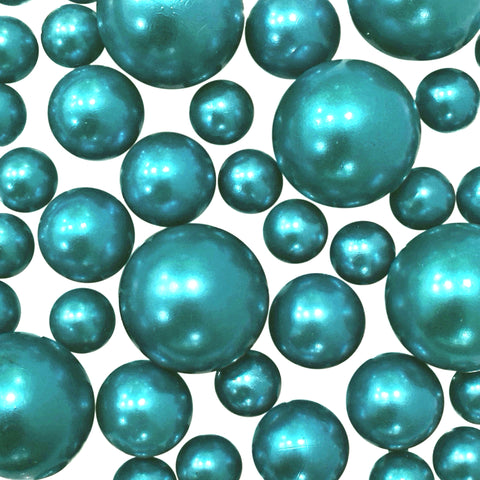 75 Floating Turquoise Blue/Teal Pearls-Fills 1 Gallon of The Transparent Gels for The Floating Effect-With Measured Gels Prep Bag-Option of 3 Fairy Lights Strings