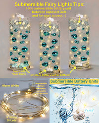 Floating Stars Glitter Blue-Rellena galones para tus jarrones-Incluye kits de geles de agua transparentes para una apariencia flotante-Opción de luces de hadas sumergibles-Impresionantes decoraciones de jarrones