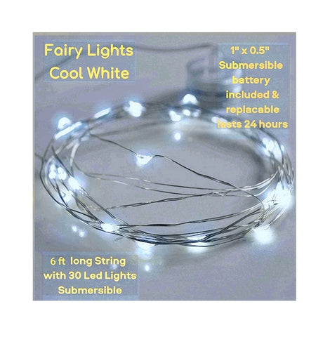 30 Led Fairy Lights Each String - 3 Strings Garland-Choice of Cool White or Warm White Glow-Fully Submersible/Waterproof