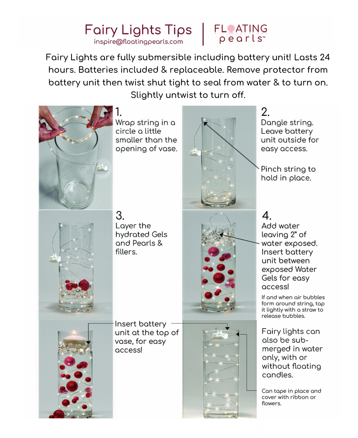 3 Led Fairy Lights Strings-Fully Submersible-Choice of Warm White or White