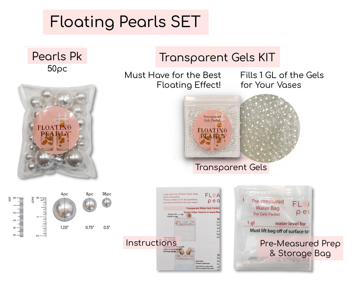 „Floating“ Elfenbein/Off White Pearls – kein Loch Jumbo/verschiedene Größen Vasendekorationen
