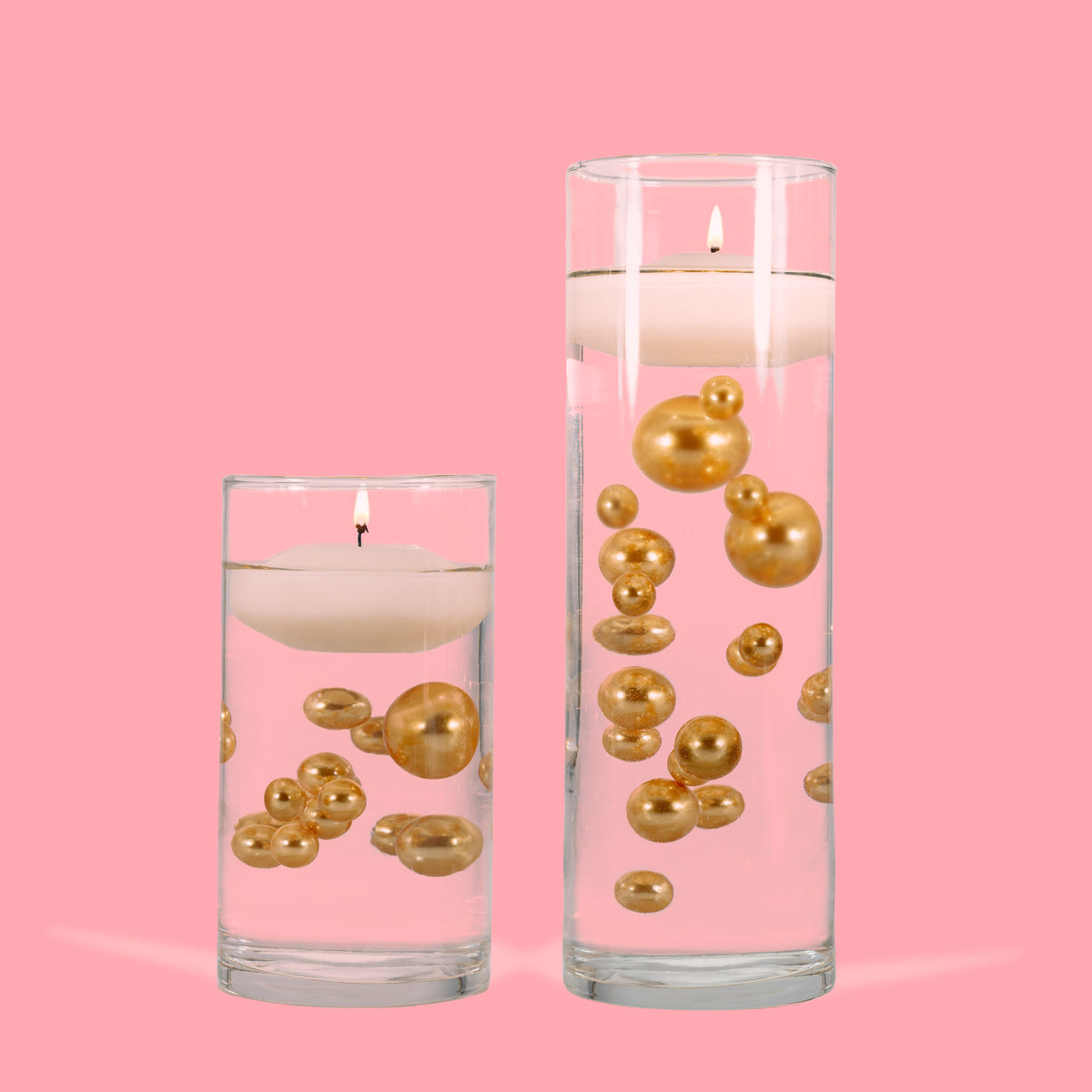 120 "Floating" Blush Pink & White Pearls mit funkelnden Edelsteinakzenten - No Hole Jumbo & Assorted Sizes Vase Decorations and Table Scatters