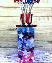 "Floating" Patriotic Red, White and Blue Star Gems & Pearls - Jumbo & Assorted Sizes Vase Decorations and Table Scatter