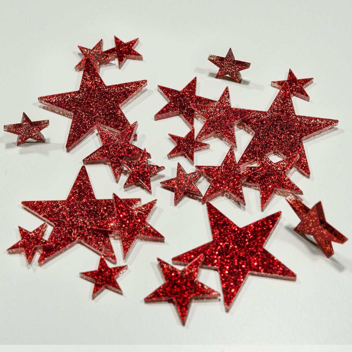 Estrellas de brillo rojo "flotantes" con opción de luces de hadas sumergibles - Decoraciones de jarrones - Dispersión de mesa