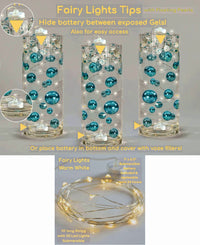 Hojas, perlas y gemas festivas de otoño "flotantes" - con opción de luces de hadas - Decoraciones de jarrones - Dispersión de mesa