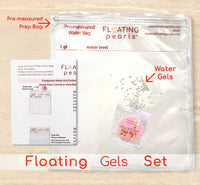50 Blue Floating Stars-Sparkling Large Size-Fills 1 Gallon for Your Vases-Including Transparent Floating Gels Kit-Option: 3 Submersible Fairy Lights