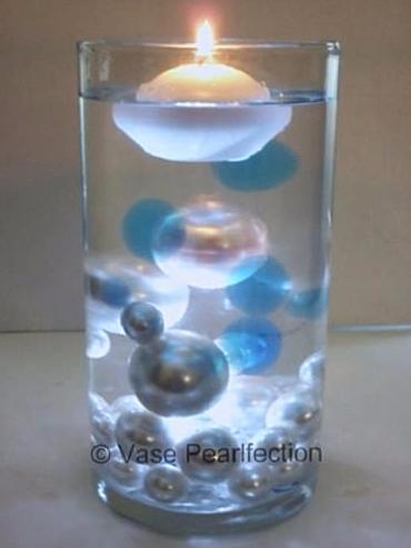 Floating Blue Gels - with Transparent Water Gels Packet - Fills 1 Gallon for Your Vases (The White Pearls are Sold Separately)