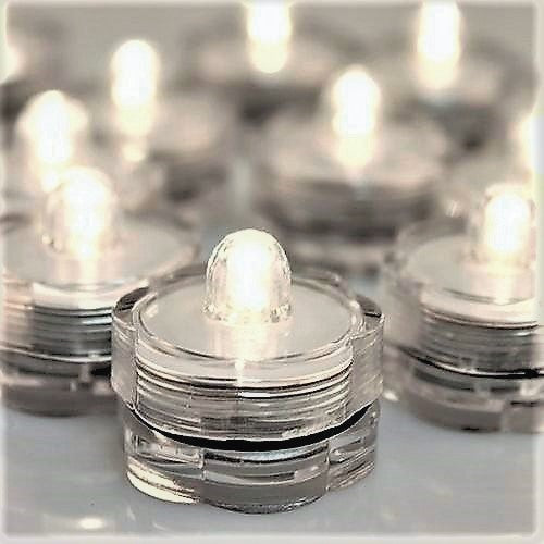 Luces de té LED sumergibles, blancas - a prueba de agua