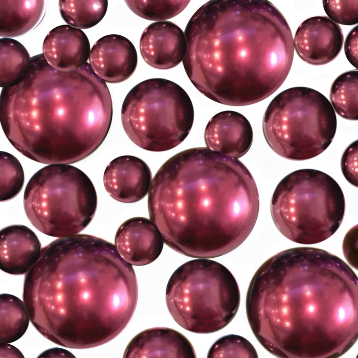 75 Floating Burgundy Pearls-Large-Fills 1 Gallon of the Floating Transparent Gels for Vases-With Measured Gels Kit-Option 3 Fairy Lights Submersible Strings