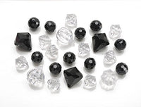 יהלומים ואבני חן דקורטיביים בשחור וקריסטל