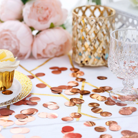 קונפטי "צף" מתכתי ורד זהב עם אפשרות לאורות פיות - קישוטי אגרטל ופיזור שולחן
