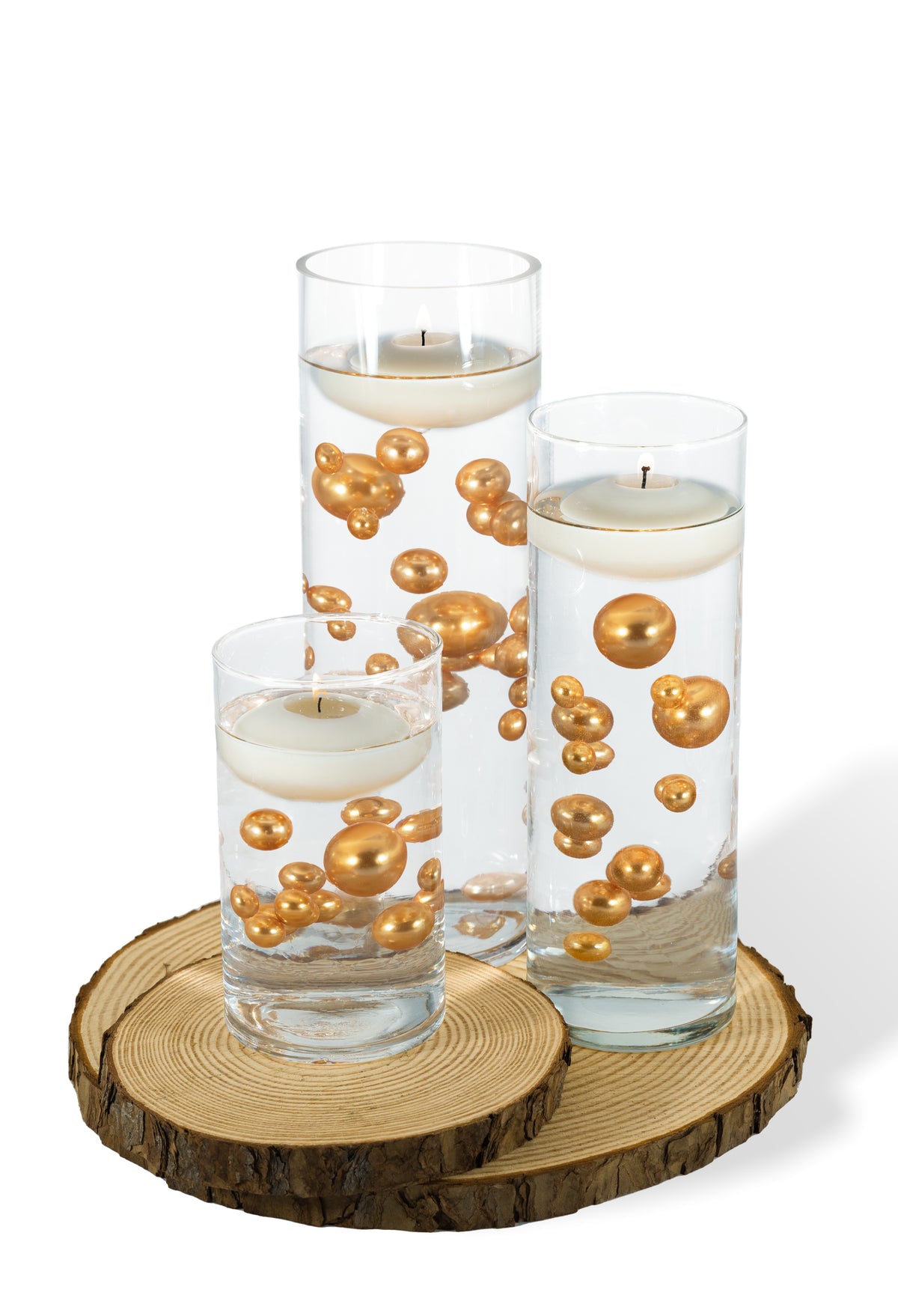 Perles d'or "flottantes" - Décorations de vase sans trou Jumbo/Tailles assorties