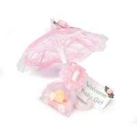 Mini Lace Umbrellas - Pink - 7" - 6 pc