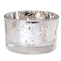 Porte-bougies chauffe-plat en verre argenté au mercure - Lot de 6