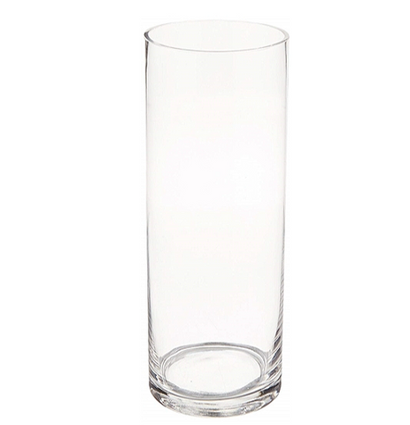 Vase cylindrique en verre transparent (9,5