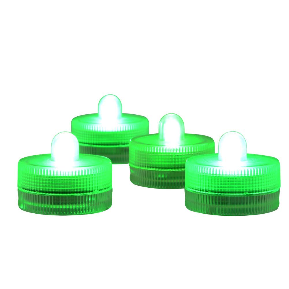 Luces de té LED sumergibles verdes - a prueba de agua
