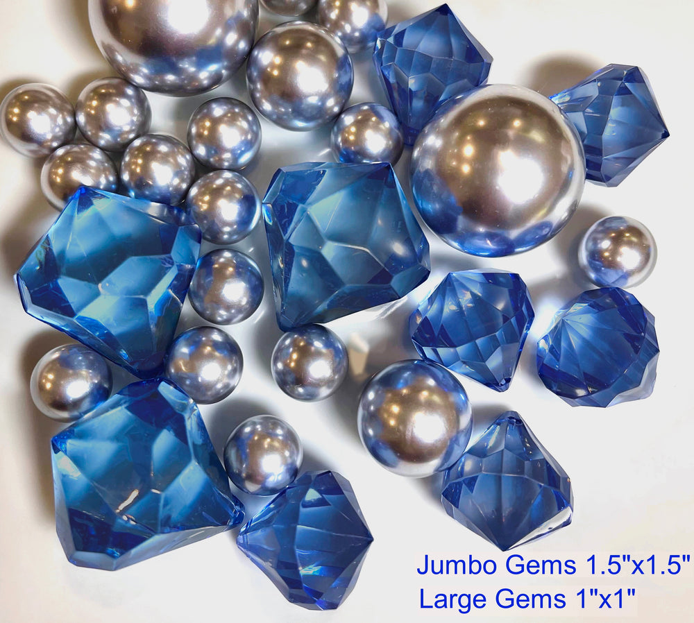Gemmes de cristal scintillantes bleu marine - 1,5"- 1"