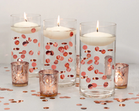 "Floating" Metallic Pink Confetti - 1 Pk 2000pc - 1 Set Fills 1 GL Floating for Vases-Option of Fairy Lights - Vase Decorations - Table Scatter