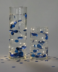 Confettis flottants rose métallique avec option guirlande lumineuse - décorations de vase et dispersion de table