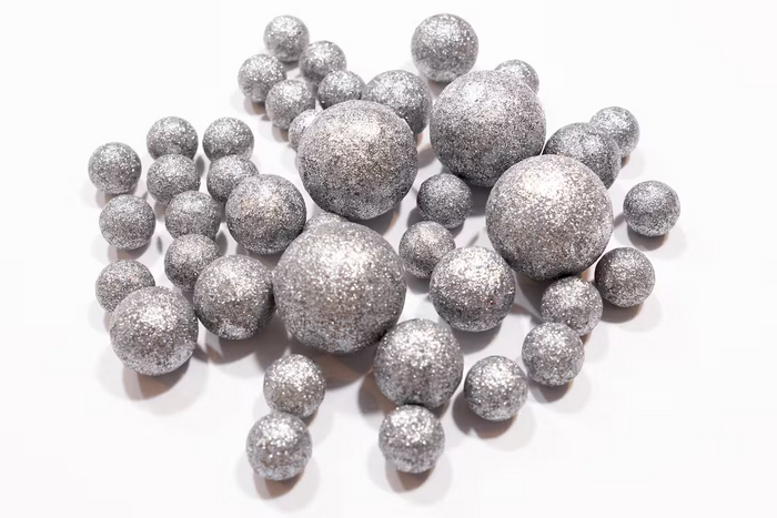 Floating Glitter Silver Pearls- Jumbo Sizes- Fills 1 Gallon for Your Vases- Including Transparent Water Gels for the Floating Effect- With Option of 3 Submersible Fairy Lights