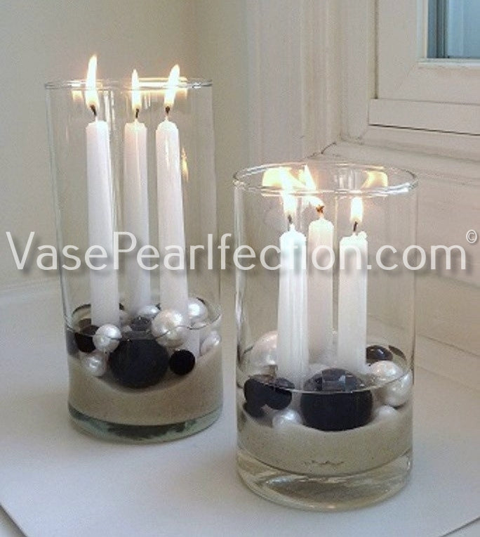 Perles noires « flottantes » - décorations de vase sans trou Jumbo/tailles assorties