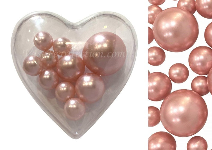 "Flottant" Grand Coeur Submersible avec Votre Choix de Couleur de Perles - Décorations de Vase