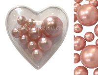 Gran corazón sumergible "flotante" con su elección de color de perlas - Decoración de jarrón