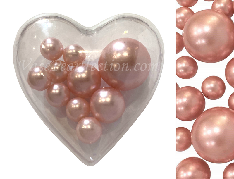 Gran corazón sumergible "flotante" con su elección de color de perlas - Decoración de jarrón