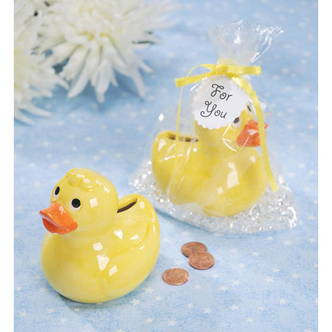 *Liquidación* 2 alcancías de pato de cerámica - Decoraciones para baby shower y obsequios para fiestas