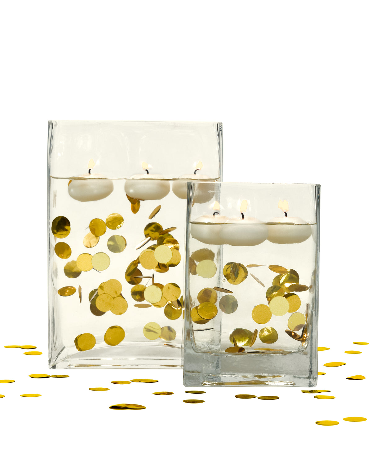"Floating" Metallic Rose Gold Confetti - 1 Pk 2000pc - 1 Set Fills 1 GL Floating for Vases-Option of Fairy Lights - Vase Decorations - Table Scatter