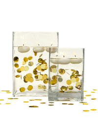 Confeti flotante plateado metálico con opción de luces de hadas - Decoraciones de jarrones y dispersión de mesa