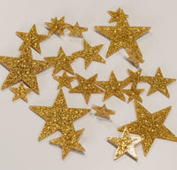 כוכבי נצנצים זהב "צפים" עם אפשרות לאורות פיות - קישוטי אגרטל - פיזור שולחן