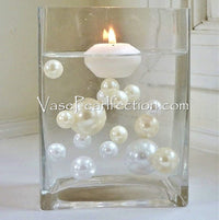 120 "Floating" Ivory & White Pearls w/ Gems Accents - No Hole Jumbo/Assorted Sizes Vase Decorations and Table Scatters