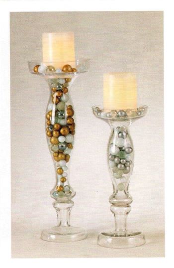 * Liquidation * 80 billes de verre à thème doré - Remplisseurs de vase sans trou Jumbo/tailles assorties pour décorer les centres de table