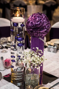 Perles violettes « flottantes » - Décorations de vase sans trou Jumbo/Tailles assorties