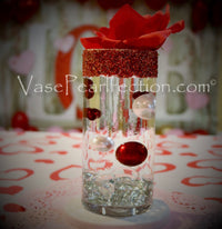 Perlas rojas "flotantes" - Decoraciones de jarrón Jumbo/varios tamaños sin agujeros