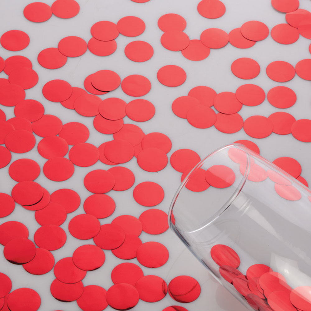 Confeti flotante rojo metalizado con opción de luces de hadas - Decoraciones de jarrones y esparcimiento de mesa