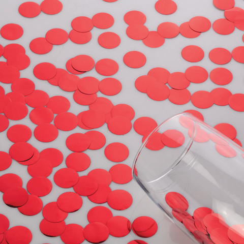 Floating Metallic Red Confetti - 1 Pk 2000pc - Fills 1 Gallon for Your Vases - Option of 3 Submersible Fairy Lights