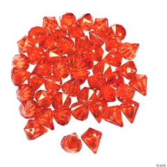 *CLEARANCE* 1 LB. Bright Red Sparkling Diamond Gems 0.75