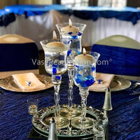 Royal Blue Gems and Silver Pearls - No Hole Jumbo/Assorted Sizes Vase Decorations and Table Scatter