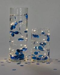 Confettis "flottants" or rose métallisé avec option guirlande lumineuse - décorations de vase et dispersion de table