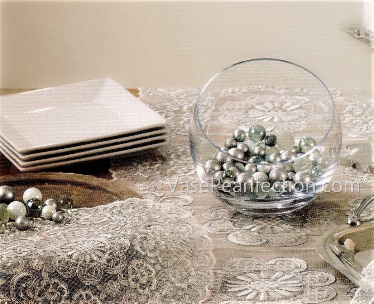 *Clearance* 80 Silver Themed Glass Marbles - No Hole Jumbo/Assorted Sizes Vase Fillers for Decorating Centerpieces
