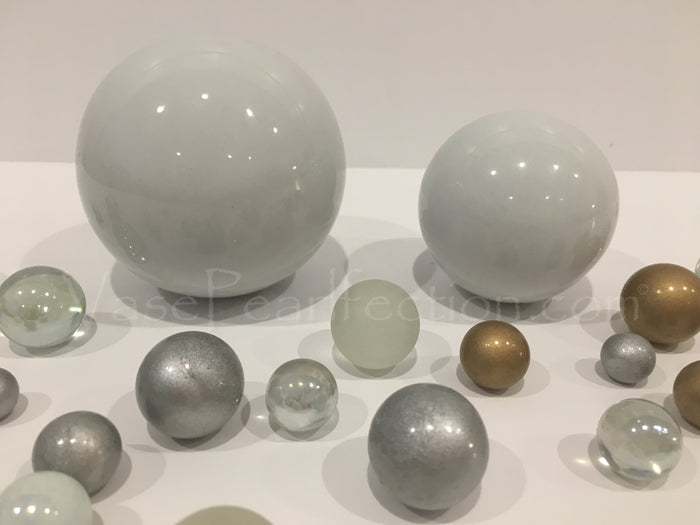 Weiße Extra-Jumbo-Keramikkugel – verschiedene Größen, Vasendekorationen
