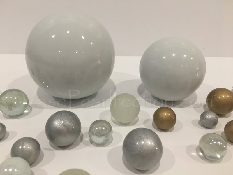 Sphère en céramique blanche extra jumbo - Décorations de vase de tailles assorties